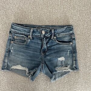 American Eagle Outfitters Distressed Blue Jean Shorts